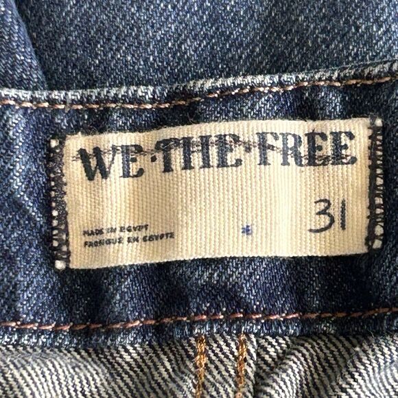 We The Free Major Leagues High Rise Cuff Crop Jean Womens 31 Carpenter - Picture 14 of 16